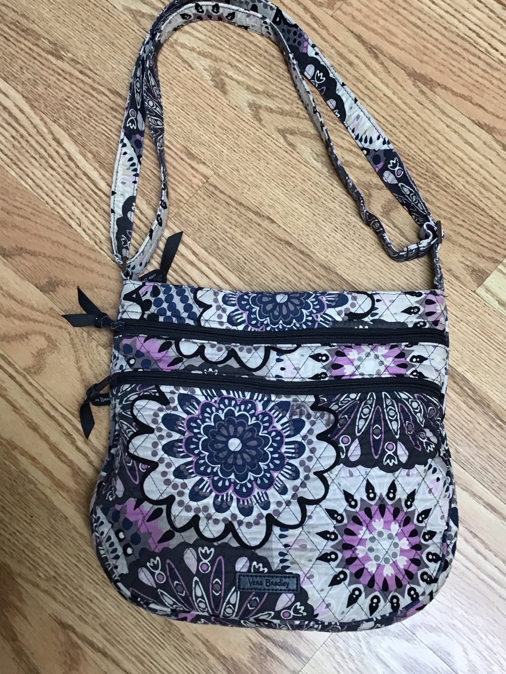 Vera Bradley Quilted Purple Floral Crossbody Bag
